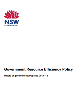 Government Resource Efficiency Policy Whole of government progress 2014–15