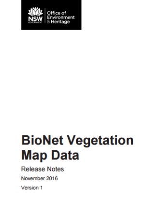 BioNet Vegetation Map data Release notes