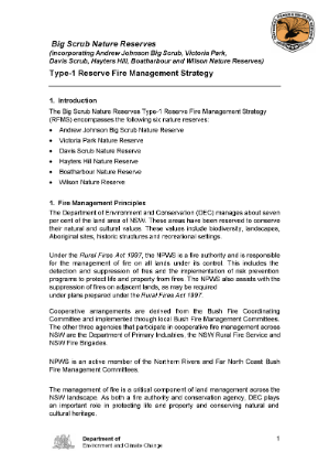 Big Scrub Nature Reserves Fire Management Strategy