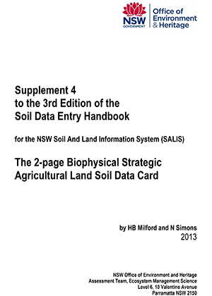 Cover of Supplement 4 to the 3rd Edition of the Soil Data Entry Handbook