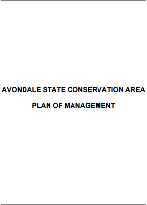 Avondale State Conservation Area Plan of Management cover