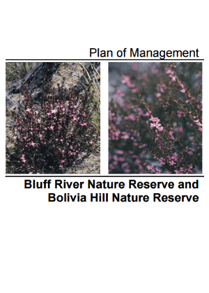 Bluff River and Bolivia Hills Nature Reserves Plan of Management cover