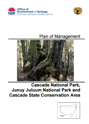 Cascade National Park, Junuy Juluum National Park and Cascade State Conservation Area Plan of Management cover