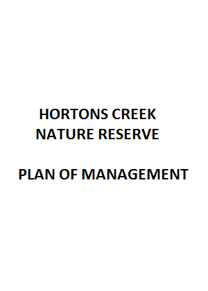 Hortons Creek Nature Reserve Plan of Management cover