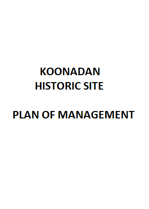Koonadan Historic Site Plan of Management cover