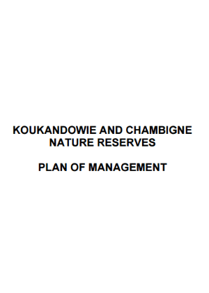 Koukandowie and Chambigne Nature Reserves Plan of Management cover