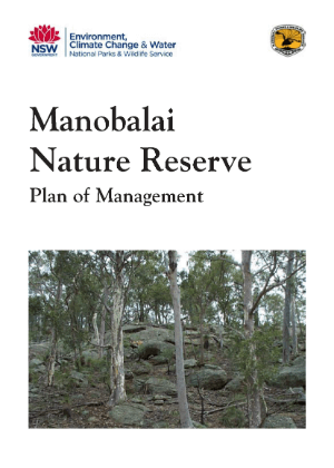 Manobalai Nature Reserve Plan of Management cover