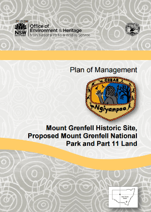 Mount Grenfell Historic Site, Proposed Mount Grenfell National Park and Part 11 Land Plan of Management cover