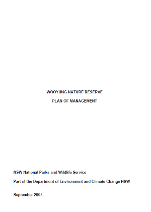 Wooyung Nature Reserve Plan of Management cover