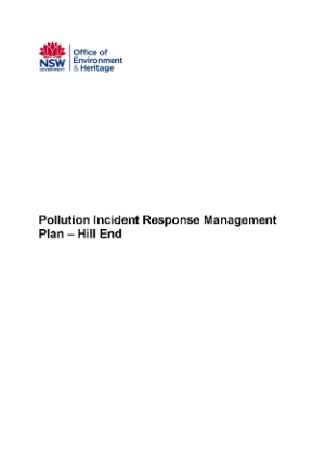 Hill End Pollution Incident Response Management Plan cover
