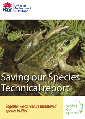 Saving our Species technical report cover.
