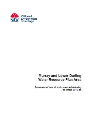 Murray Lower Darling Annual Water Priority Statement 2015-16 cover