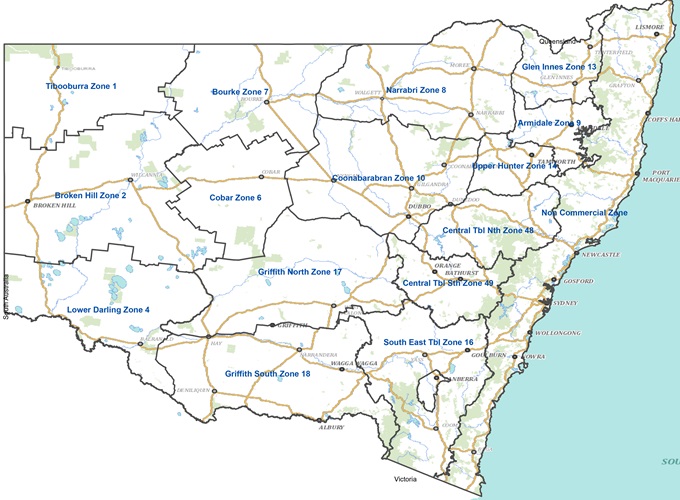 Kangaroo management zones map