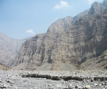 Gravel floor of Wadi Ghalila, in the Hajar Mountains