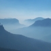 Blue haze over Grose Valley, Blue Mountains national Park, view from Govett's Leap lookout, Blackheath