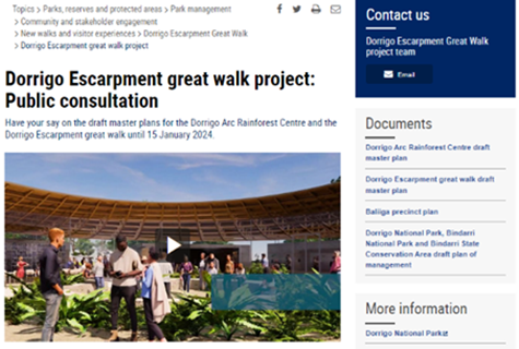 Figure 1: Screenshots of the consultation webpages at www.environment.nsw.gov.au