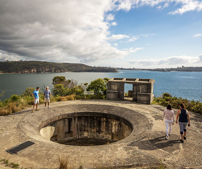 People exploring the forts at Middle Head, Sydney Harbour National Park