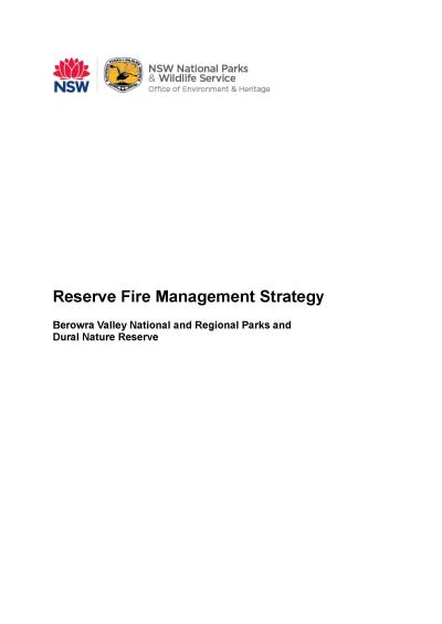 Berowra Valley National and Regional Parks and Dural Nature Reserve Fire Management Strategy