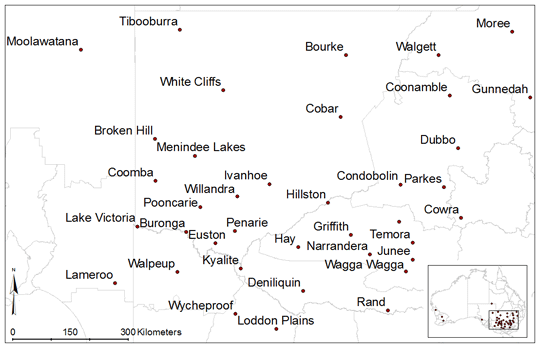 Map of DustWatch node locations in the South East