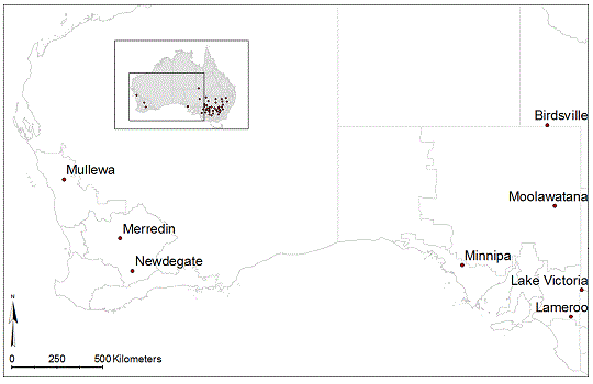 DustWatch node locations in the South West
