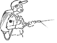 Field officer spraying weeds with weedkiller. Image: NPWS Field officer spraying weeds with weedkiller. Image: NPWS
