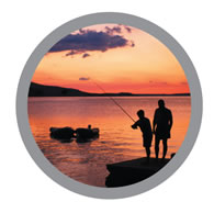 Fishing at sunset