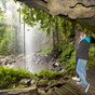 The path behind Crystal Shower Falls in Dorrigo National Park offers a unique view of the rainforest through a curtain of water (Image: Michael van Ewijk) The path behind Crystal Shower Falls in Dorrigo National Park offers a unique view of the rainforest through a curtain of water (Image: Michael van Ewijk)