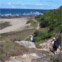Stairs down to Sandon Beach, Illaroo to Wooli section of the Yuraygir Coastal Walk (Image: Andrew Lugg/DECCW) Stairs down to Sandon Beach, Illaroo to Wooli section of the Yuraygir Coastal Walk (Image: Andrew Lugg/DECCW)