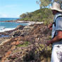 Walking across the rock platforms in Yuraygir National Park - this can be difficult and dangerous at times of high tide and big seas; check tide chart to ensure you cross rock platforms at low tide. (Image: Andrew Lugg/DECCW) Walking across the rock platforms in Yuraygir National Park - this can be difficult and dangerous at times of high tide and big seas; check tide chart to ensure you cross rock platforms at low tide. (Image: Andrew Lugg/DECCW)