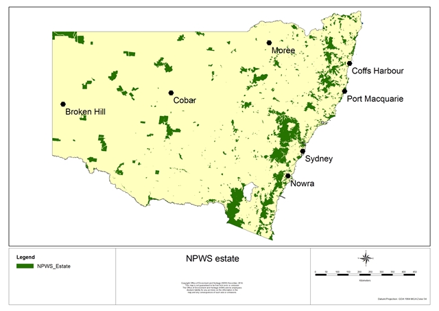 The NSW park system as at July 2014