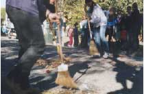 image: The 'Read Street leaf sweep' at the 'Keeping it off the streets!' party