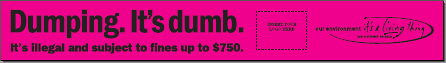 Dumping it's dump - you're trashing where you live
