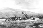 photo: Sketch of wreck site. Courtesy: State Reference Library, State Library of New South Wales.