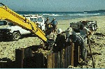 photo: Archaeological excavations. Overburden of sand being removed.