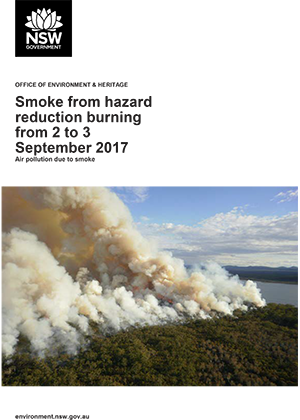 Particle episode due to hazard reduction burning from 2 to 3 September 2017