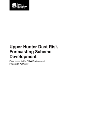 Cover of Upper Hunter Dust Risk Forecasting Scheme Development final report