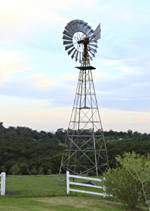 Windmill, farmland