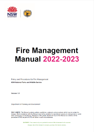 Fire Management Manual 2022-23 cover