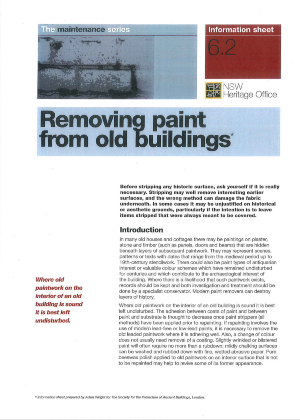 Removing paint from old buildings cover