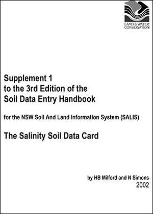 Cover of Supplement 1 to the 3rd Edition of the Soil Data Entry Handbook for the NSW Soil And Land Information System (SALIS): The Salinity Soil Data Card