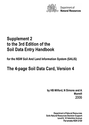 Cover of Supplement 2 to the 3rd Edition of the Soil Data Entry Handbook