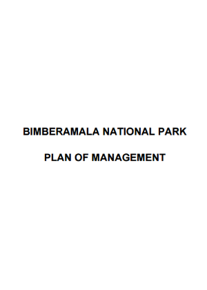 Bimberamala National Park plan of management cover