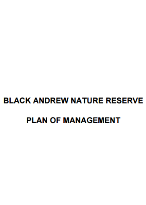 Black Andrew Nature Reserve plan of management cover