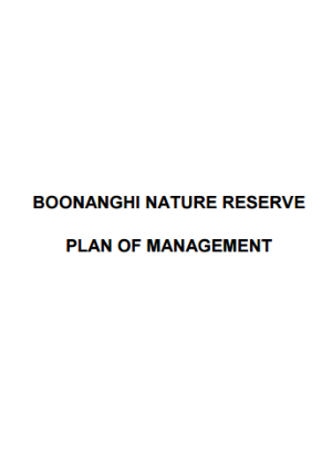 Boonanghi Nature Reserve Plan of Management cover