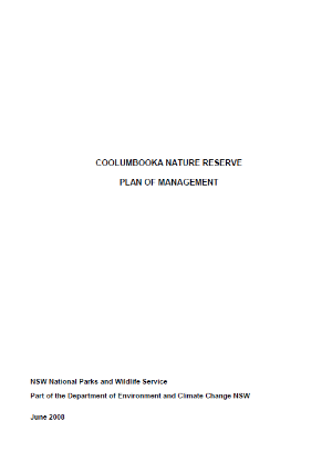 Coolumbooka Nature Reserve Plan of Management cover