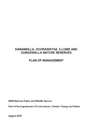 Dananbilla, Koorawatha, Illunie and Gungewalla Nature Reserves Plan of Management cover