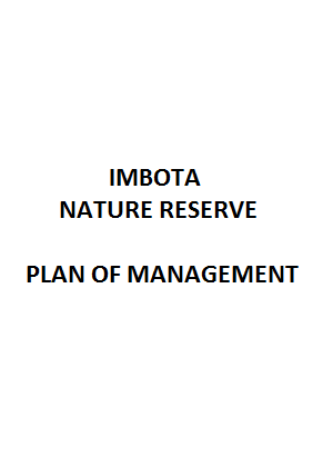 Imbota Nature Reserve Plan of Management cover