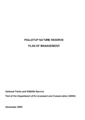 Pulletop Nature Reserve Plan of Management