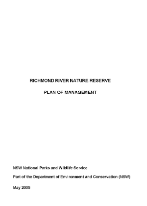 Richmond River Nature Reserve Plan of Management cover