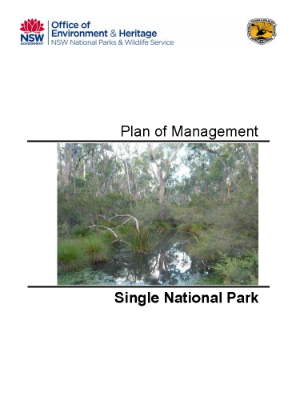 Single National Park Plan of Management cover